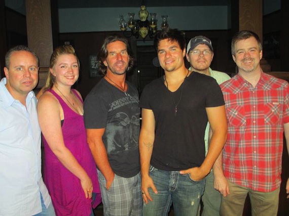 Pictured (L-R): Steve Markland (Warner/Chappell), Shea Fowler (Cornman), Brett James (Cornman) Olsen, Nate Lowery (Cornman), Ben Vaughn (Warner/Chappell)