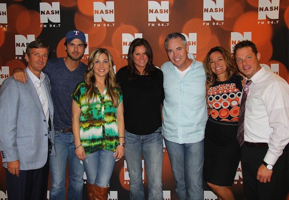 Pictured (L-R): John Dickey (Executive Vice President / Co-COO), Chuck Wicks, Sunny Sweeney, Terri Clark, Blair Garner, Kim Bryant (Vice President / Market Manager, Cumulus New York) and John Foxx (Program Director, NASH FM 94.7 & WPLJ 95.5).