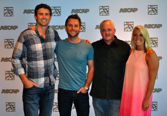 Pictured (L-R): ASCAP's Ryan Beuschel, Ryan Griffin, and Dan Hodges Music LLC's Dan Hodges and Nickie Lancaster.