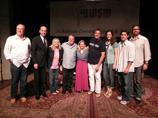 Pictured (L-R): Mike Dungan (UMG Nashville), Eddie Stubbs, Cindy Mabe (UMGN), Paul Franklin, Katie Dean (UMGN), Vince Gill, Annie Ortmeier (UMGN), Brad Clark (UMGN), Tom Lord (UMGN) 