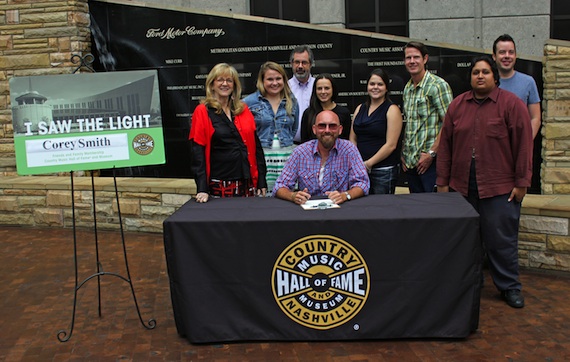 Photo: Back row (L-R): Pamela Johnson (Vice President of Development, Country Music Hall of Fame and Museum), Rachel Weingartner (Membership Manager, Country Music Hall of Fame and Museum), Jay Orr (Vice President of Museum Programs, Country Music Hall of Fame and Museum), Genevieve Jewell (The Collective), Rachel Cunningham (The Collective), Cass Scripps (APA), Kavi Haleman (The Collective), Craig Dunn (The Collective) and Corey Smith 