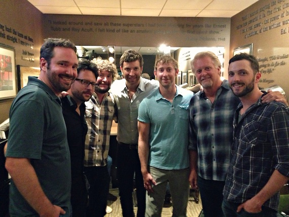 Pictured (L-R): Josh Van Valkenburg, Chris Destefano, Chris Van Belkom, Brett Eldredge, Ashley Gorley, Chris Farren and Kenley Flynn