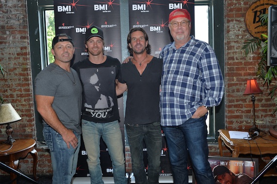 Photo (L-R):: Dan Couch, Kip Moore, Brett James, Mike Dungan. Photo: Rick Diamond