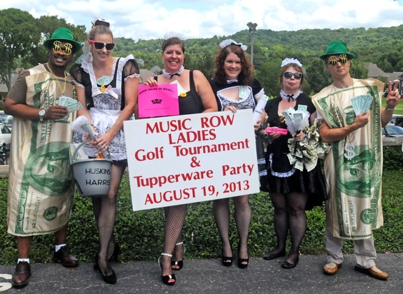 1st Place Costume Contest Winners, Team Huskins-HarrisPictured (l-r): Songwriter Anthony Smith, Huskins-Harris's Dorothy Leonhardt, Becky Harris, Jen Sackett and Donna Huskins, and Warner Bros. recording artist Frankie Ballard 