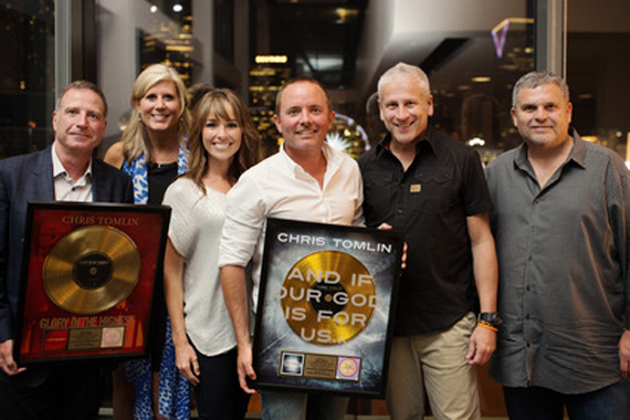 Pictured (L to R): Capitol CMGs Bill Hearn, sixstepsrecords Shelley Giglio, Lauren Tomlin, Chris Tomlin, Louie Giglio and Capitol CMGs Peter York. Photo: Mary Caroline Mann