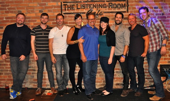 (l-r): Josh Osborne, Jimmy Robbins, Trevor Rosen, WaterHope's Tracy and Steve Tomkovicz, Brandy Clark, Matt Ramsey, Shane McAnally and Matt Jenkins. Photo by ASCAP's Alison Toczylowski