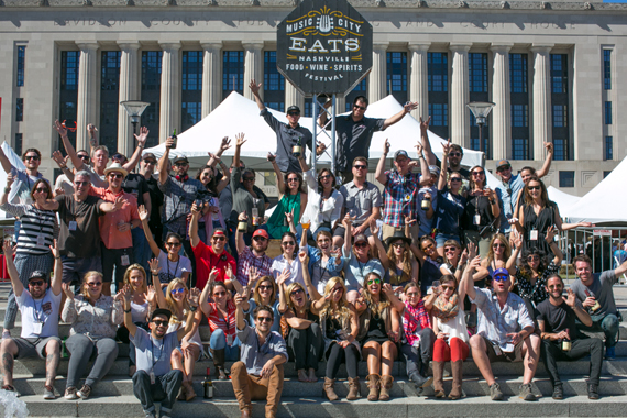 Producers, Staff and Volunteers toast to a successful first year. Photo: Cambria Harkey