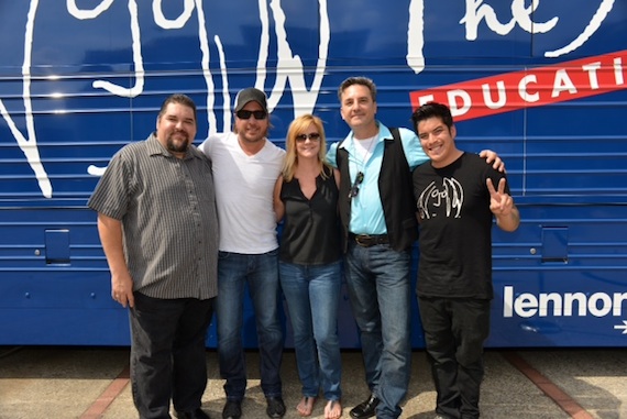 Pictured (L-R): SESAC's Tim Fink, singer/songwriter Lance Miller, SESAC's Ellen Truley and Rob Marcus and John Lennon Educational Tour Bus coordinator Ryan L'Esperance.