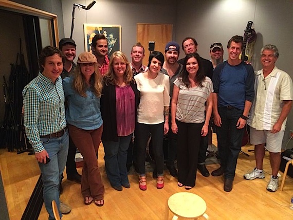 Pictured (L-R): Capitol CMG Creative Director John Andrade; writers Michael Logen, Nicole Witt, and Aaron Espe; Moraine Music Group President Dianna Maher,  Revelry Music Group Partner AJ Burton; Nettwerk Music Group Manager of Publishing, A&R Melissa Emert-Hutner; JT Hodges; Capitol CMG Sr. Creative Director Stacey Willbur; writers Mark Selby, Bart Allmand, Fred Wilhelm, and Jerry Salley.