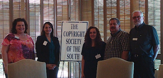 Pictured (L-R): Jill Napier, Tasha Blumenberg (recipient), Amanda Waltz (recipient) and board members Bob Mather and Dan Ekback. Photo credit: Janice Jackson.