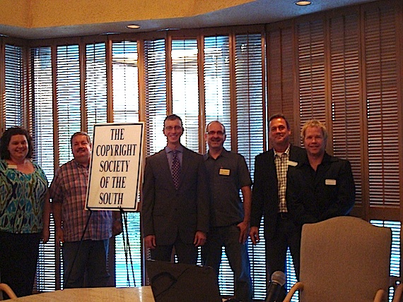 Pictured (L-R): CSOS board members Jill Napier, Bob Mather, NMPA's David Israelite, and CSOS board members Casey McGinty, John Barker and Ted Goldthrope. Photo:  Janice Jackson.