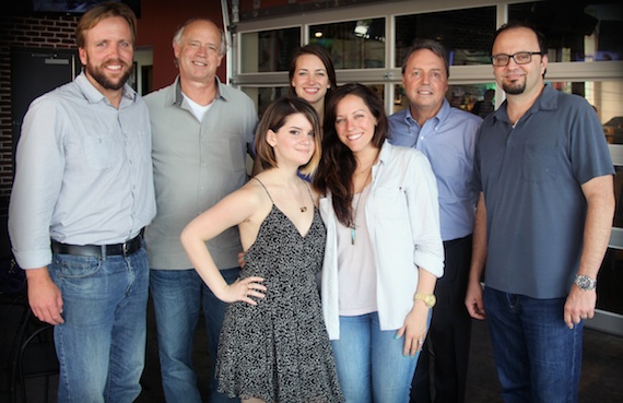 Pictured (L-R): Safford Motley's Scott Safford, Big Yellow Dog's Kerry O'Neil, Maren Morris, Kourtney Kirkpatrick, Laura Wright, BMI's Jody Williams and Big Yellow Dog's Brad Kennard