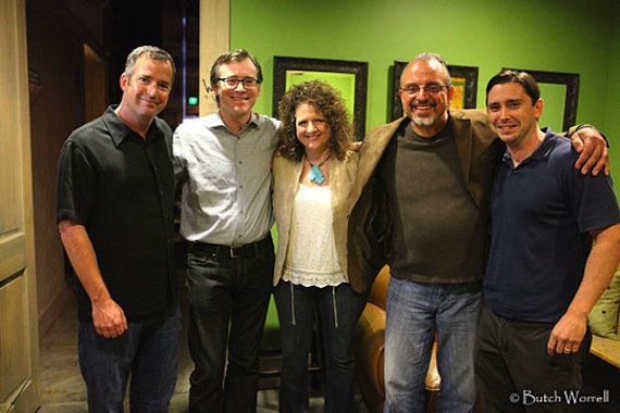 MCR Co-Executive Producer Todd Mayo, MCR Senior Producer Craig Havighurst, MCR Associate Producer Laurie Gregory, MCR Co-Executive Producer John Walker and Nashville Public Television's Justin Harvey are all smiles at the Loveless Barn in celebration of NPT's broadcast.