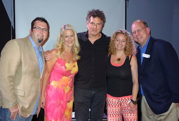 Pictured (L-R): Randall Foster (Naxos, A2IM Nashville Chapter Chair), Allison Jones (Big Machine), Russell Ziecker (Lionsgate), Frankie Pine, & Rich Bengloff (A2IM).