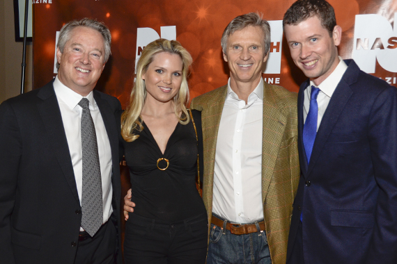 Lew Dickey (second from R) and JT Batson (R) pose with guests at the NASH Bash at Atlanta's Terminal West, which featured host Kix Brooks and performances by Kellie Pickler, Laura Bell Bundy, Jaida Dreyer and Kenny Rogers. (Photo credit: Austin Holt)