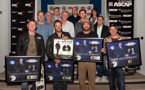 Pictured (Back row, L-R): BMIs Bradley Collins, producer Derek George, ASCAPs LeAnn Phelan; (Middle row, L-R): Sony/ATV Music Publishings Tom Luteran, Broken Bow Records Benny Brown, Combustion Musics Chris Farren, ASCAPs Ryan Beuschel, Broken Bow Records Jon Loba; (Front row, L-R): co-writer Ashley Gorley, Randy Houser, and co-writers Dallas Davidson and Kelley Lovelace. Photo credit: Steve Lowry