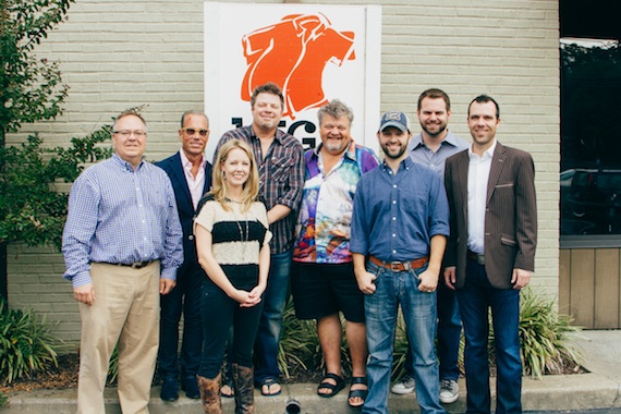 Pictured (Front row, L-R): Counsel for Big Loud Shirt Derek Crownover, Business Manager Kella Stephenson, Big Loud Shirt Creative Director Matt Turner, Counsel for Big Loud Shirt Austen Adams. (Back row, L-R): Counsel for Rodney Clawson Jess Rosen, Rodney Clawson, Big Loud Shirts Owner Craig Wiseman and VP Seth England. Photo Credit: Amy Allmand Photography