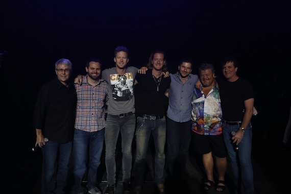 Pictured (L-R): Republic Nashville President/Big Machine Label Group EVP Jimmy Harnen; Big Loud Mountain Partner Seth England; FGL's Brian Kelley and Tyler Hubbard; Big Loud Mountain Partner Kevin "Chief" Zaruk; Big Loud Mountain Partner Craig Wiseman; Big Machine Label Group President/CEO Scott Borchetta; Not pictured Big Loud Mountain Partner Joey Moi. Photo: Justin Mrusek