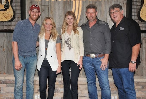 Pictured (L-R): Aaron Henningsen; Tiffany Moon, ACM Executive Vice President/Managing Director; Clara Henningsen; Brian Henningsen; Bob Romeo, ACM CEO. Photo: Michel Bourquard/Courtesy of the Academy of Country Music. 