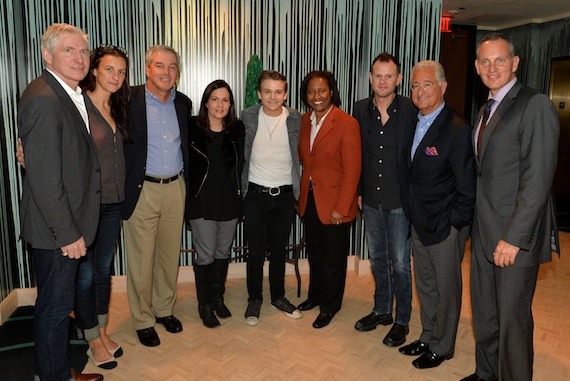 Pictured (L-R): Martingale Entertainments Ansel Davis and Betsy McHugh, BMI Board of Directors Vice Chairman Paul Karpowicz, I Want Crazy co-writer Lori McKenna, Hunter Hayes, BMI Board of Directors Chairman Susan Davenport Austin, I Want Crazy co-writer Troy Verges, BMI President Del Bryant and BMI CEO Mike ONeill. Photo: Rick Diamond