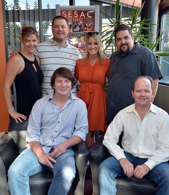 Back row (left to right): SESACs Shannan Hatch, Curb Music Publishings Colt Cameron and Tiffany Goss & SESACs Tim Fink. Front row (left to right): Matt Alderman and Curb Music Publishings Drew Alexander. Photo: Peyton Hoge