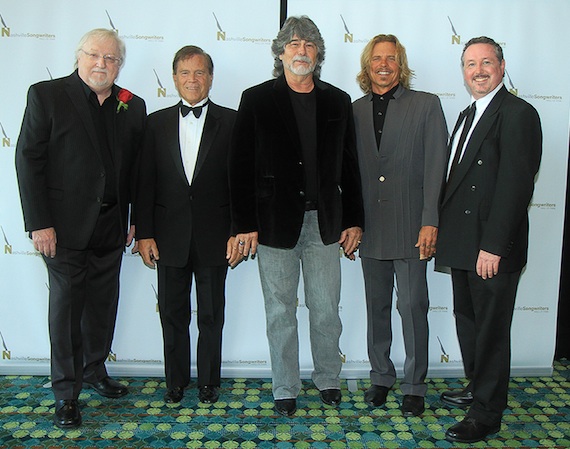     Pictured (L-R): Pat Alger, Layng Martine, Jr.,Randy Owen, Jeffrey Steele and Mark Ford. Photo: Bev Moser