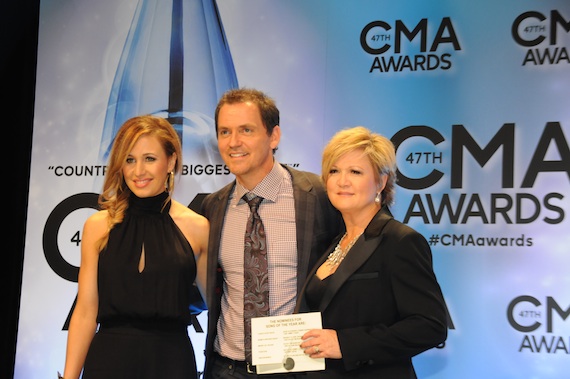 Pictured (L-R): "I Drive Your Truck" songwriters Jessi Alexander, Jimmy Yeary and Connie Harrington.