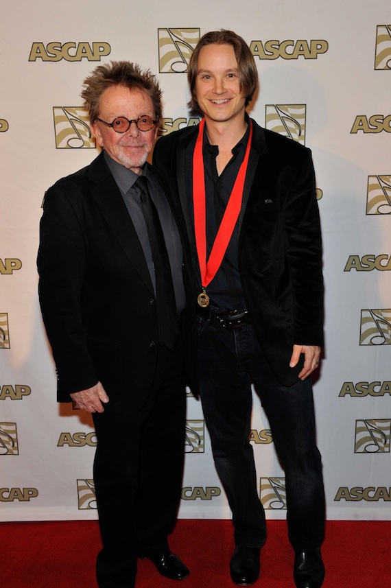 Pictured (L-R): ASCAP President Paul Williams and ASCAP Songwriter of the Year Josh Kear. Photo: Ed Rode and Frederick Breedon.