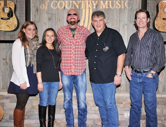 Pictured (L-R): Elice Cuff, Publicist, Sweet Talk Publicity; Genevieve Jewell, Manager, The Collective; Corey Smith; Bob Romeo, CEO, Academy of Country Music; Brian Beckerman, Tour Manager. Photo: Michel Bourquard/Courtesy of the Academy of Country Music