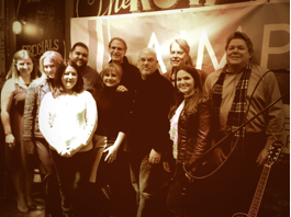 Front row: Kim McCollum (Membership chair), Cheryl Martin (5/3 Bank), Denise Nichols (Secretary), Marc Driskill (Executive Director), Cassidy Lynn (singer/songwriter). Back row: Heather Cook (Administrative Director), Tim Fink (Board Member), Craig Currier (Board Member), Randy Wachtler (Board Member), and David Preston (Board Member).