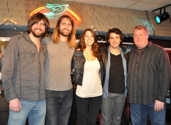 Pictured (L-R): Josh Matheny, Ryan Hurd, Morgan Leigh, Johnny Duke and ASCAP's Mike Sistad. Photo: ASCAP's Alison Toczylowski.