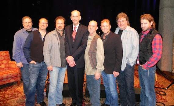 Pictured (L-R): John Dittrich, Dave Innis, Larry Stewart, Eddie Stubbs, Paul Gregg, Billy Holland, Greg Jennings, Don Murry Grubbs). Photo credit: Eric Marcum