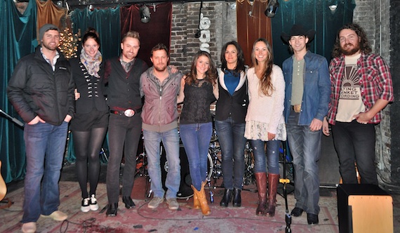 Pictured (L-R): ASCAP's Ryan Beuschel, Cotton Wine's Femke and Brandon James, Ben Glover, Courtney Cole, ASCAP's LeAnn Phelan and Evyn Mustoe, William Michael Morgan and Hunter Johnson. Photo by ASCAP's Alison Toczylowski.