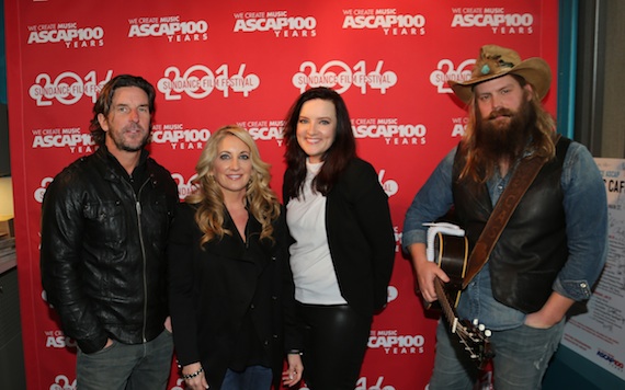 Pictured (L-R): CMA Board member Brett James, Lee Ann Womack, Brandy Clark, and Chris Stapleton backstage at the CMA Songwriters Series at the Sundance ASCAP Music Caf at the Sundance Film Festival. Photo Credit: Erik Philbrook / ASCAP