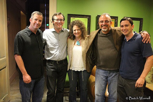 MCR Co-Executive Producer Todd Mayo, MCR Senior Producer Craig Havighurst, MCR Associate Producer Laurie Gregory, MCR Co-Executive Producer John Walker and Nashville Public Television's Justin Harvey are all smiles at the Loveless Barn in celebration of NPT's broadcast. Photo: Butch Worrell