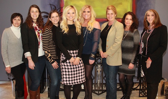 (L to R): Geri McDowell (Gerrieco Texas), Catherine Stein (Flood Bumstead McCready & McCarthy), Adrien Good (Flood Bumstead McCready & McCarthy), Brittany Shaffer (Loeb & Loeb), Heather Buresh (Big Loud Bucks), Janet Leese (Starstruck Studios), Patti Donahoe (Applause Artist Management), Judy Seale (Judy Seale International).  Other new members not in attendance are Tinti Moffat (TJ Martell Foundation) and Laura Williams (Regions Bank). Photo Credit:  Denise Fussell 