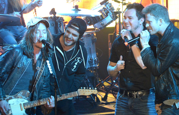 The Cadillac Threee is joined by Thomas Rhett, Eli Young Band's Mike Eli, and Florida Georgia Line's Brian Kelley.