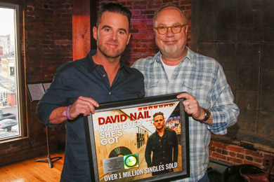 Pictured (L-R): David Nail, UMG Nashville Chairman & CEO, Mike Dungan. Photo: Ed Rode