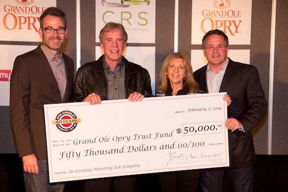 Pictured (L-R): Steve Buchanan, President, Opry Entertainment Group and Board President, Opry Trust Fund; Bob Kingsley; Nan Kingsley; Pete Fisher, Vice-President and General Manger, Grand Ole Opry