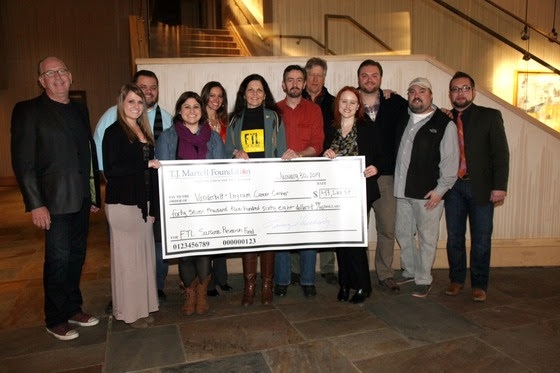 Pictured (L-R): John Esposito, CEO & president of Warner Music Nashville, Kimsey Kerr, Special Events coordinator of Clear Channel, Michael Bryan, program director, The BIG 98 WSIX, Emily Bermann, senior promotions manager of Clear Channel, Candace Price, special events director of Clear Channel, Annette & George Walleman, Lindsays parents,  John Huie, T.J. Martell Foundation Board President, Dr. Christine Lovely, Vanderbilt Ingram Cancer Center, Jordan Petitt, national director of promotion of Warner Music Nashville, Chris Palmer, vice president of promotion of Warner Music Nashville, and Tyler Reese, APD/MD/Afternoons for BIG 98 WSIX. 