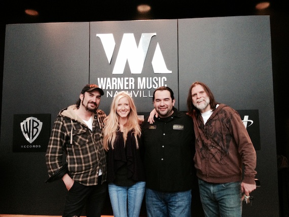 Pictured (L-R): James LeBlanc(Writer), Kalisa Ewing(artist/writer),  David Reyes (owner/chef of Boca Loca Cantina) and Todd Wilkes of KingSpirit Music