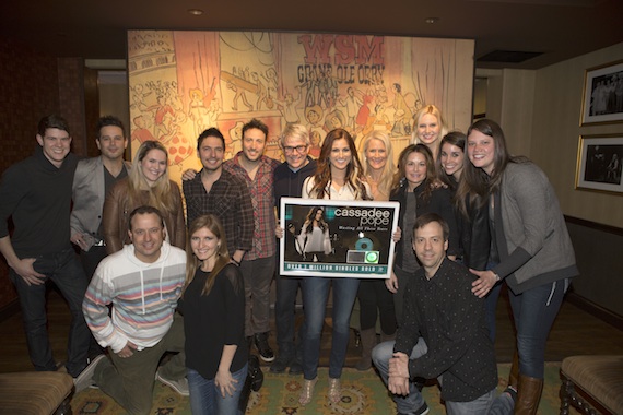 Pictured (L to R): Kneeling  Darin Murphy (CAA), Erin Burr (BMLG), Matthew Hargis (Republic Nashville); Standing  Sam Forbert (CAA), Pat McCarthy (bandmate), (bandmate), Cheyana Weekley (BMLG), Steve Fekete (bandmate), Jim McGorman (bandmate), Jimmy Harnen (BMLG), Pope, Allison Jones (BMLG), Angie Coonrod (Republic Nashville), Kelsey Hamrick (Republic Nashville), Katherine Susemichel (Republic Nashville) and Sarah Montgomery (BMLG). Photos by  Photos by Sarah Montgomery for Republic Nashville 