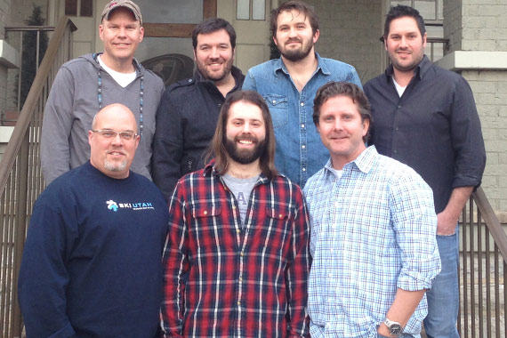 Pictured (Front row, L-R): Marc Driskill, EVP/GM Sea Gayle; Solar; Chris DuBois, Partner Sea Gayle.(Back row, L-R): Mike Owens, VP Creative Sea Gayle; Brandon Gregg, Office Manager Sea Gayle; Jake Gear, Creative Director Sea Gayle; and Freeman Wizer, VP Creative Sea Gayle.