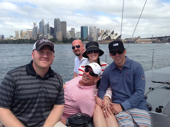 Pictured: BBR Management's Shawn Pennington; WME's Greg Oswald; Christian Easterling (Thompson Square's tour manager); Shawna Thompson and Keifer Thompson of Thompson Square. 