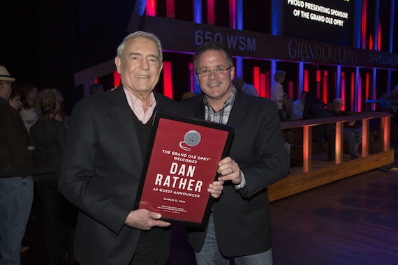 Pictured  (L-R): Dan Rather and Pete Fisher, VP/GM of the Grand Ole Opry. Photo: Chris Hollo, Hollo Photographics, Inc.