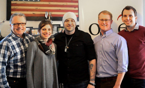 Pictured (L-R): Gilles Godard, VP, Corporate Affairs & Development; Emily Mueller, Creative Manager; Sam Grow; John Ozier, GM, Nashville Creative; Ben Strain, Creative Director | Photo: Julie Moe 