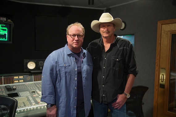 Pictured (L-R): Joel McNeely and Alan Jackson in the studio.