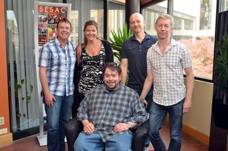 Pictured (L-R): AJ Burton (Nettwerk/Revelry), Shannan Hatch (SESAC), Mike Fiorentino, Greg Beeckman (Revelry), Mark Jowett (Nettwerk).