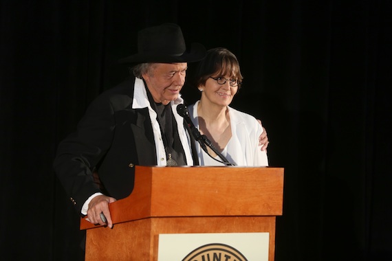 Bobby Bare and Suzi Cochran announce the late Hank Cochran as the "Songwriter" inductee. Photo: Alan Poizner / CMA