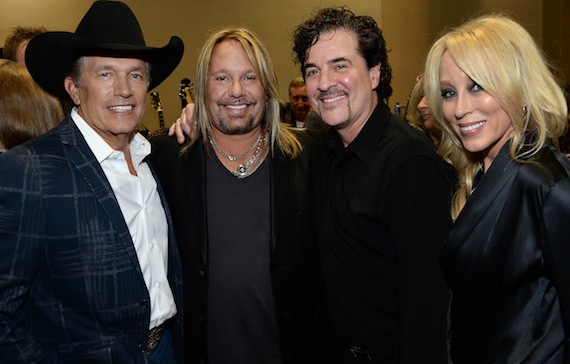 Pictured (L-R): George Strait, Vince Neil, Big Machine Label Group President/CEO Scott Borchetta and SVP of Creative Sandi Spika Borchetta